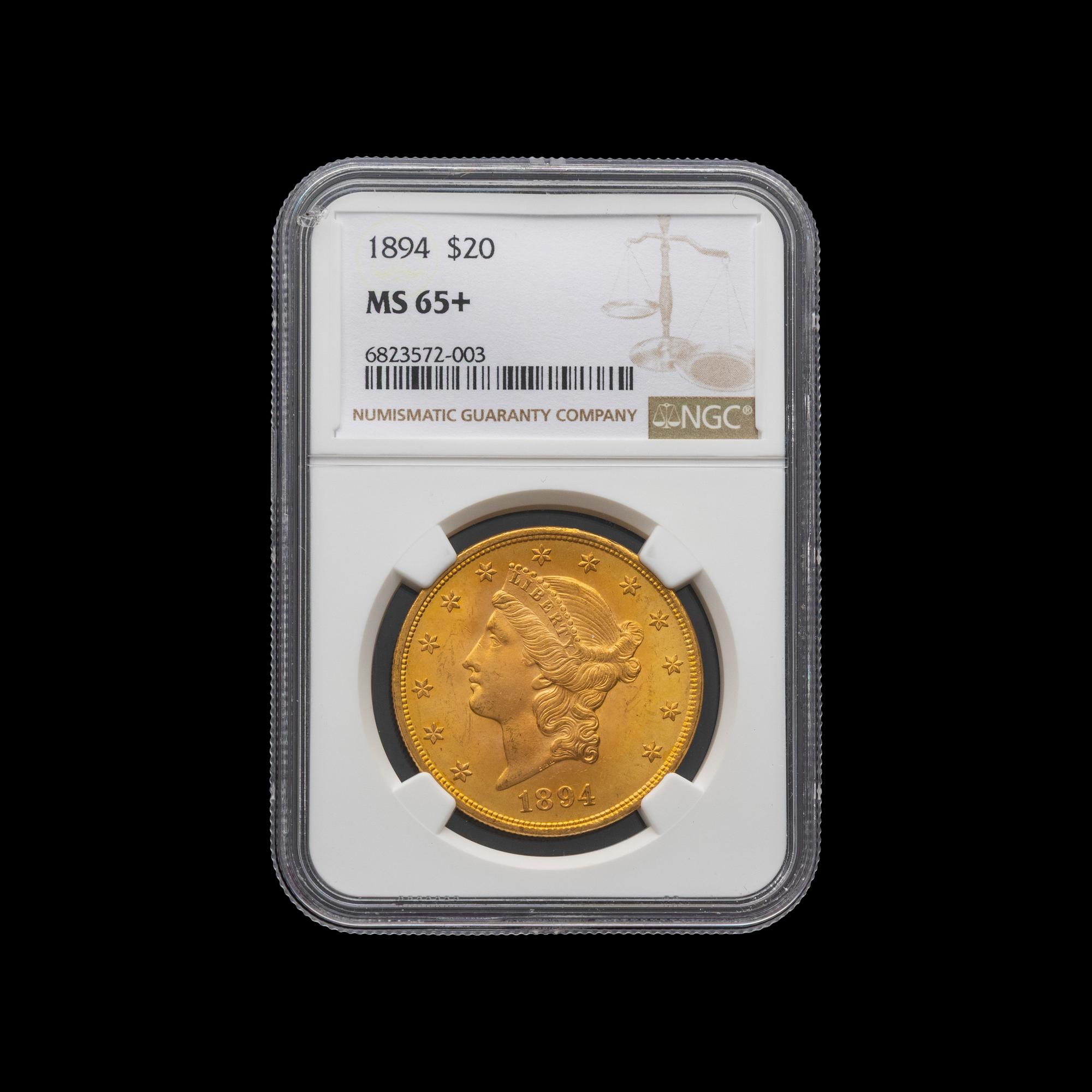 An 1894 Liberty Head $20 Gold Coin [NGC MS65+]