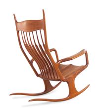 Studio Craft Rocking Chair and Ottoman, 1989