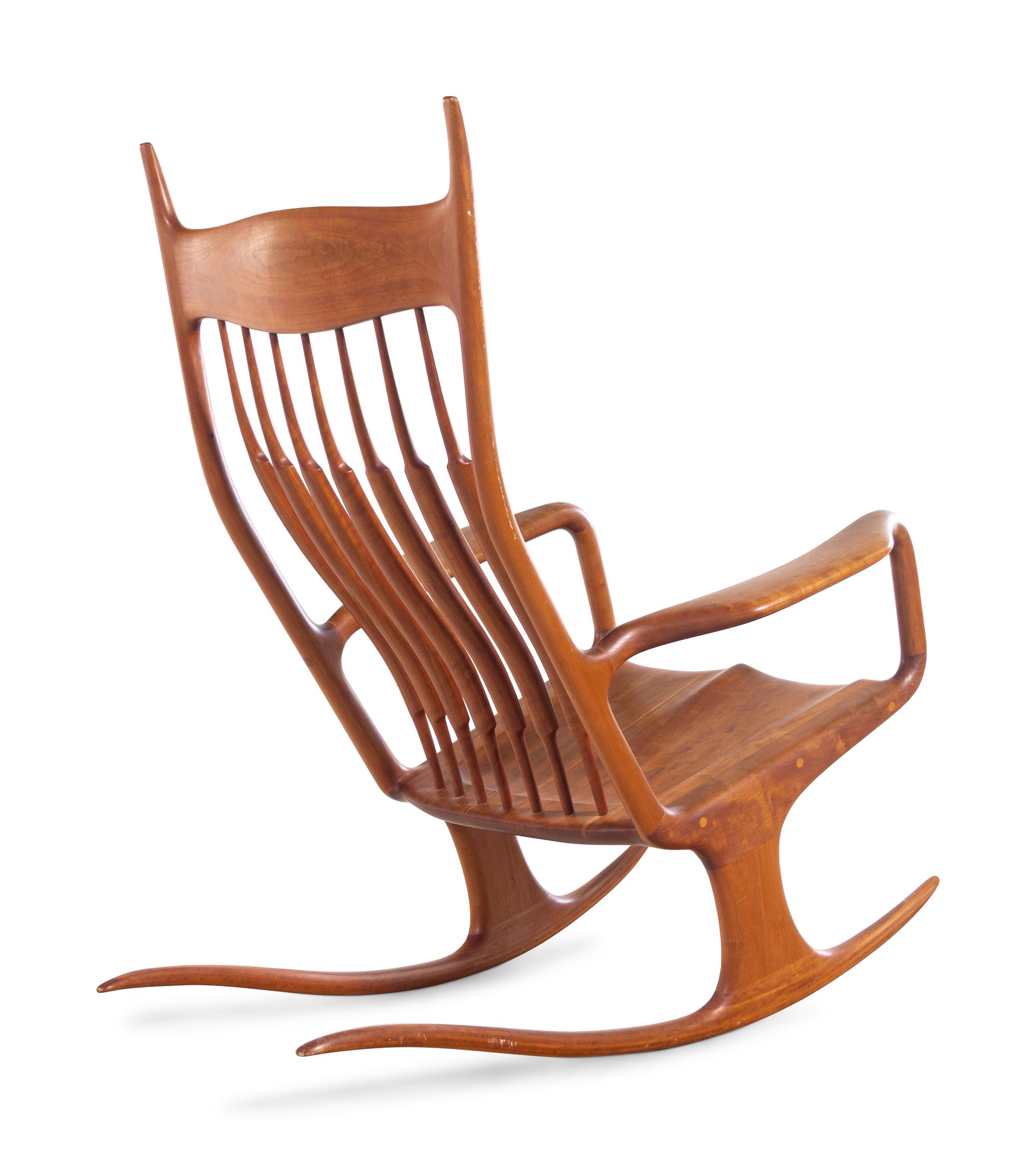 Studio Craft Rocking Chair and Ottoman, 1989