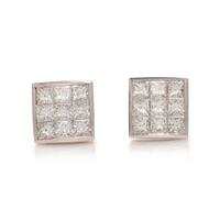 WHITE GOLD AND DIAMOND STUD EARRINGS