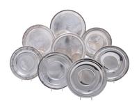 Eight American Silver Serving Trays
