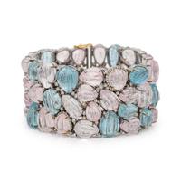 AQUAMARINE, MORGANITE AND DIAMOND BRACELET