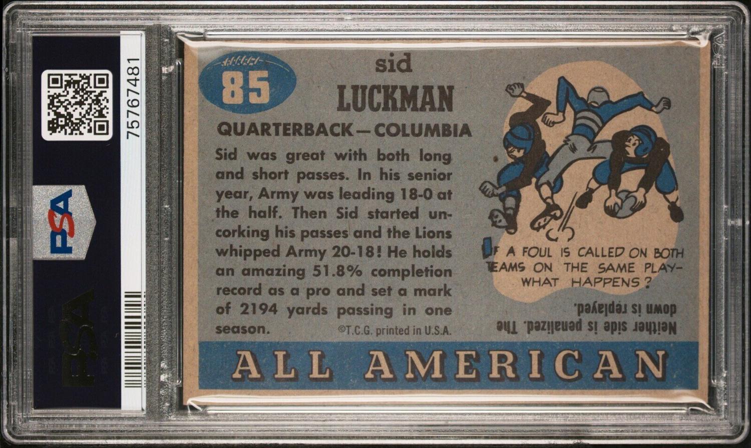 A Group 1955 Topps All American PSA Graded Football Cards,