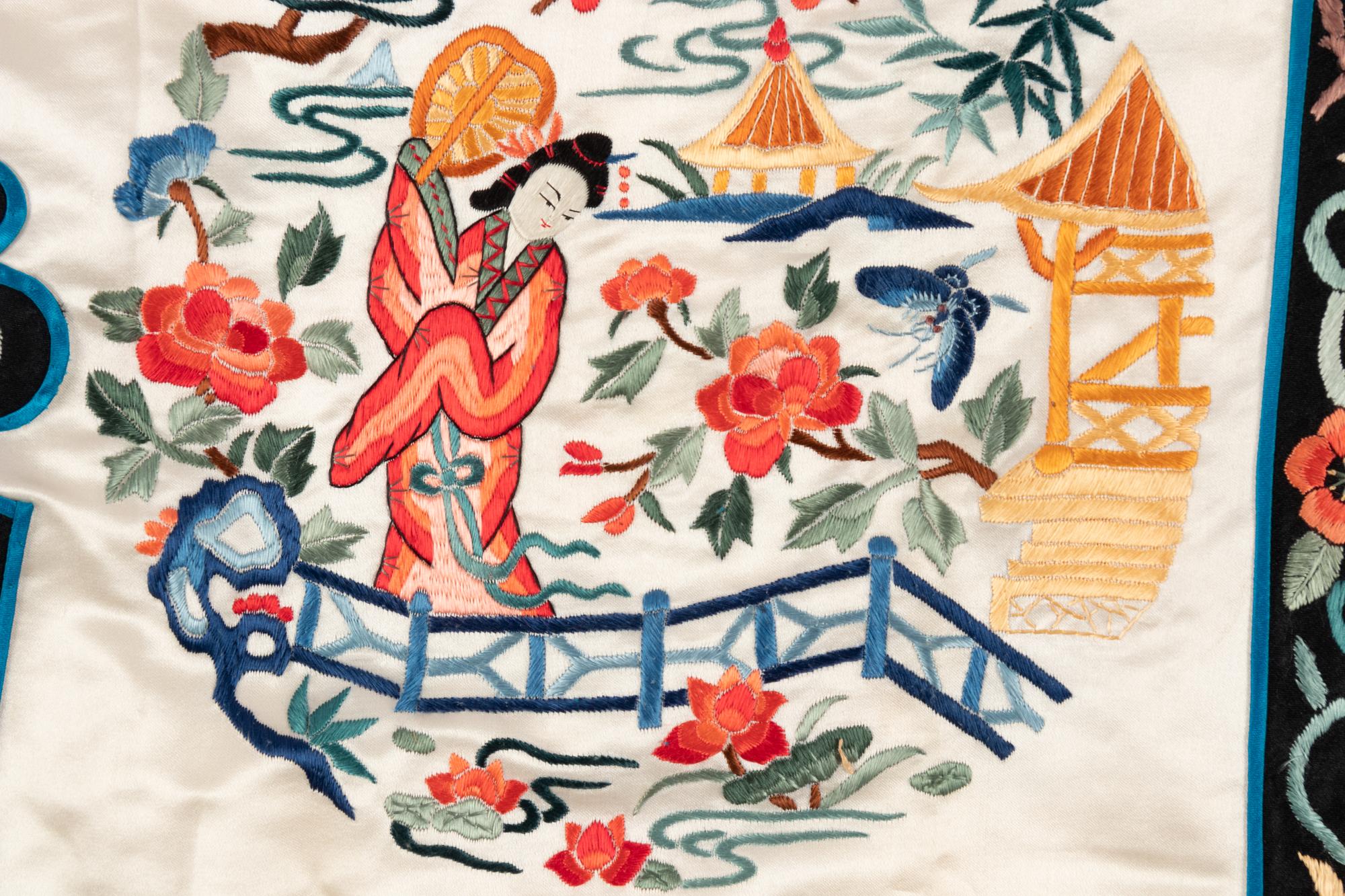A Chinese Embroidered Silk Lady's Robe