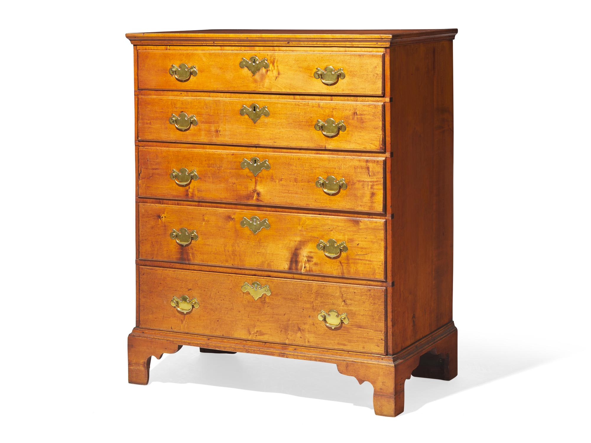A Chippendale Maple Chest of drawers, New England