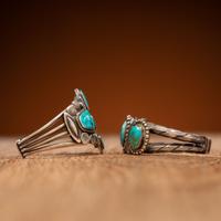 Navajo Silver and Turquoise Cuff Bracelets