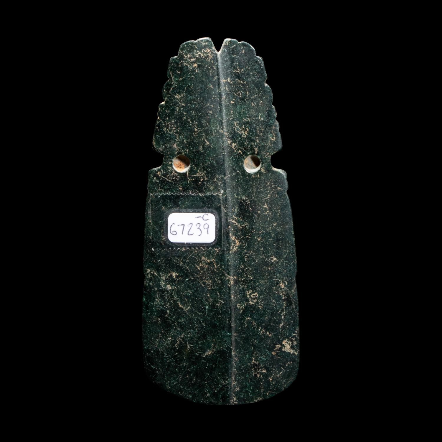 A Costa Rican Jade Parrot Axe God Pendant
