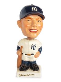 A Collection of Vintage Mickey Mantle and New York Yankees Items Including Mantle Signed Scorecard and 1960s Bobblehead (Beckett Authentication Services)