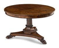A George IV Brass Inlaid Rosewood Tilt-Top Breakfast Table