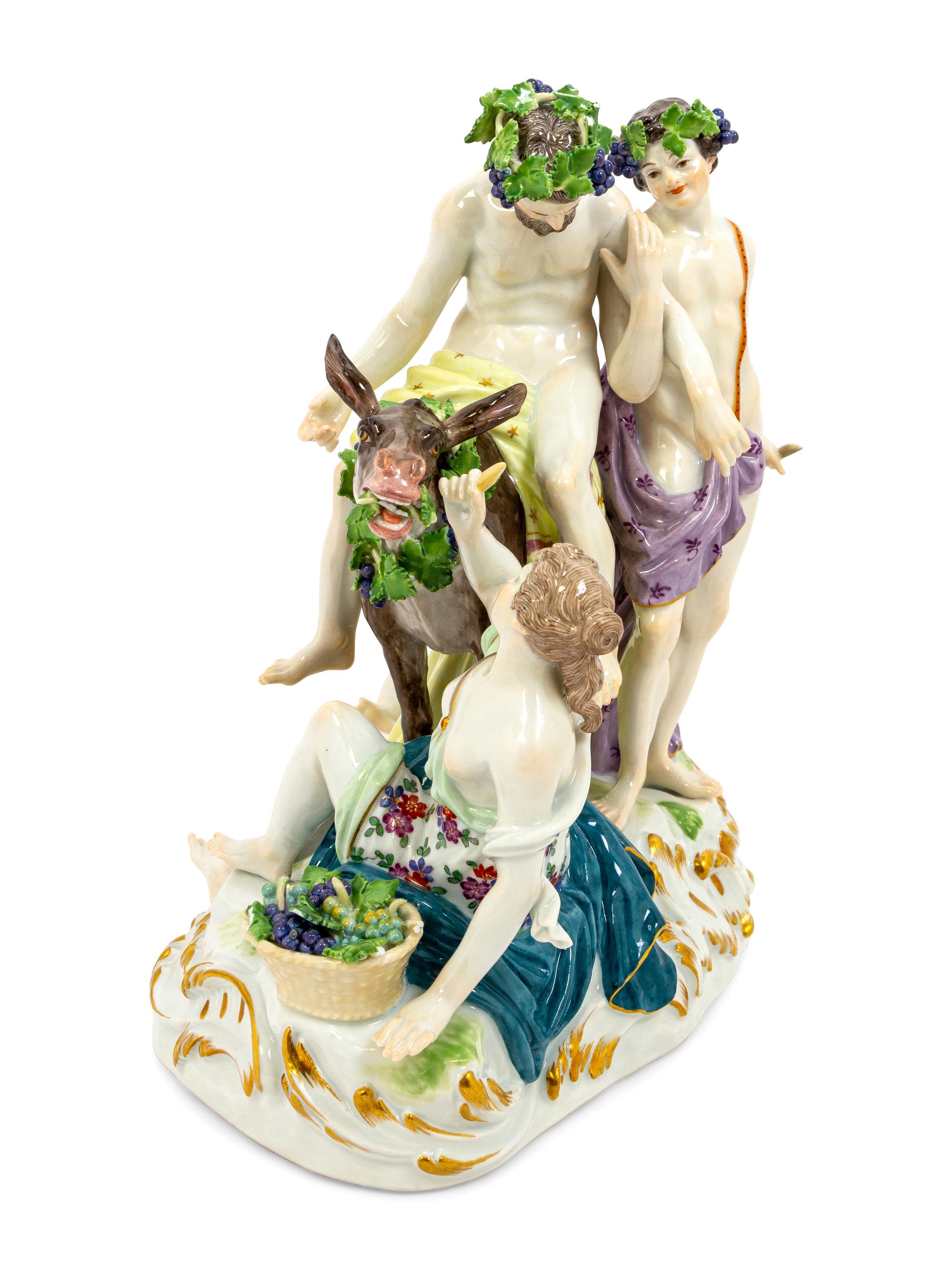 A Meissen Porcelain Bacchus Group