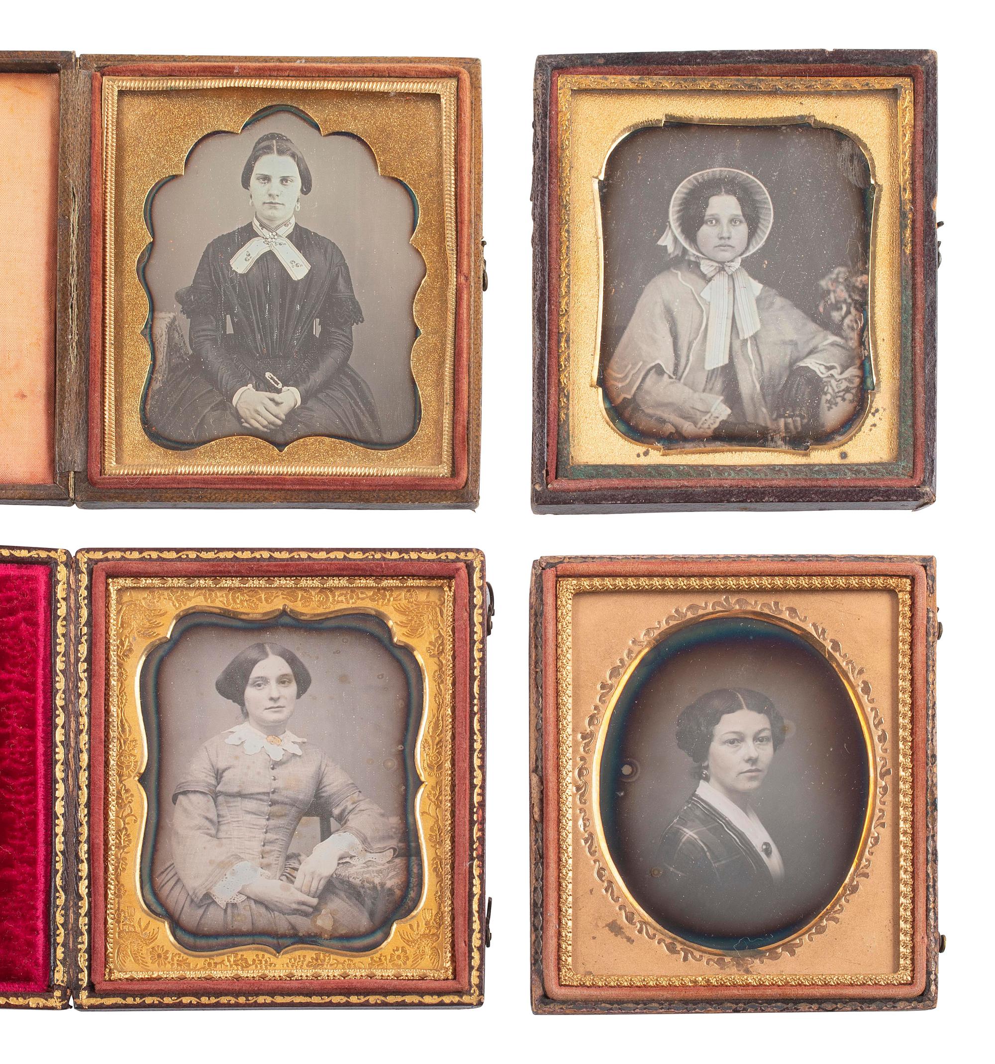 [EARLY PHOTOGRAPHY]. 33 sixth plate daguerreotypes of attractive women of varying ages.