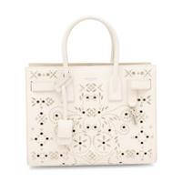 Saint Laurent, Sac du Jour in Bandana-Studded White Leather