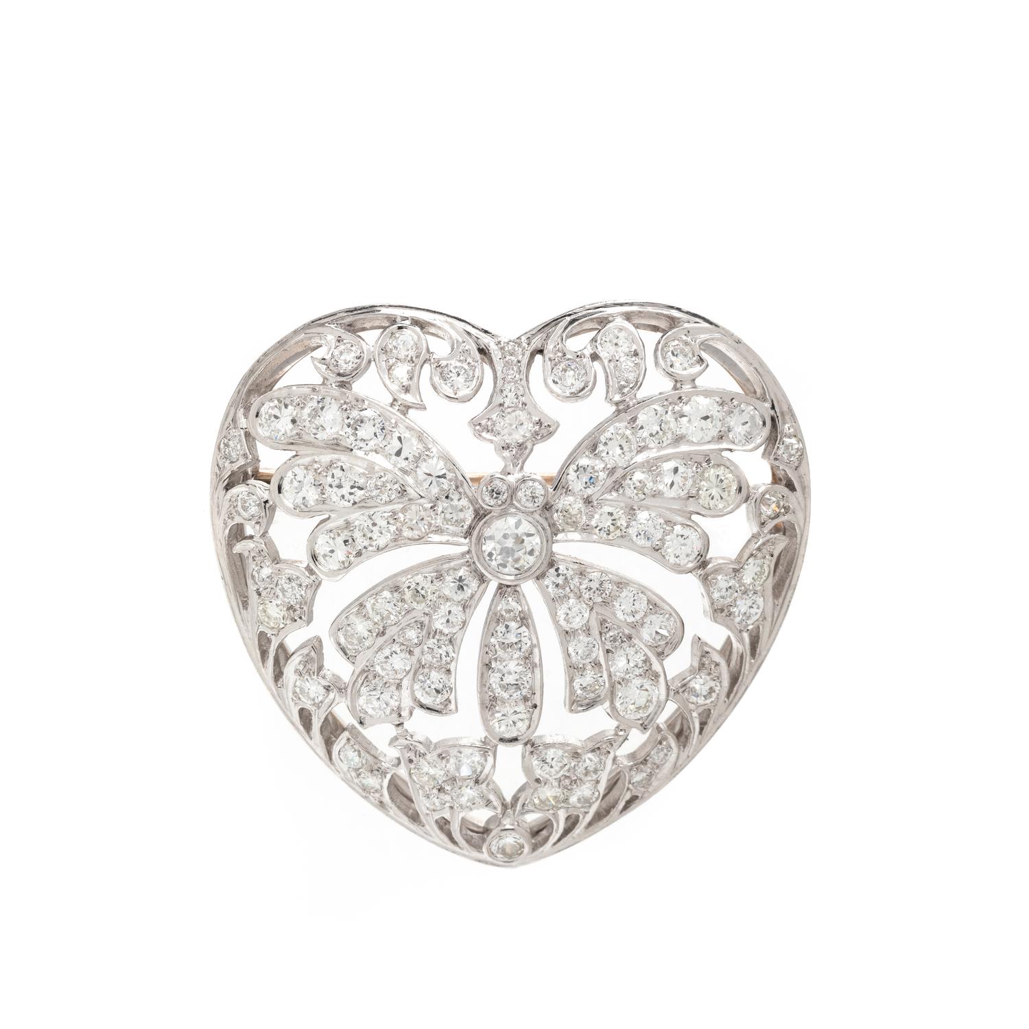 DIAMOND HEART PENDANT/BROOCH