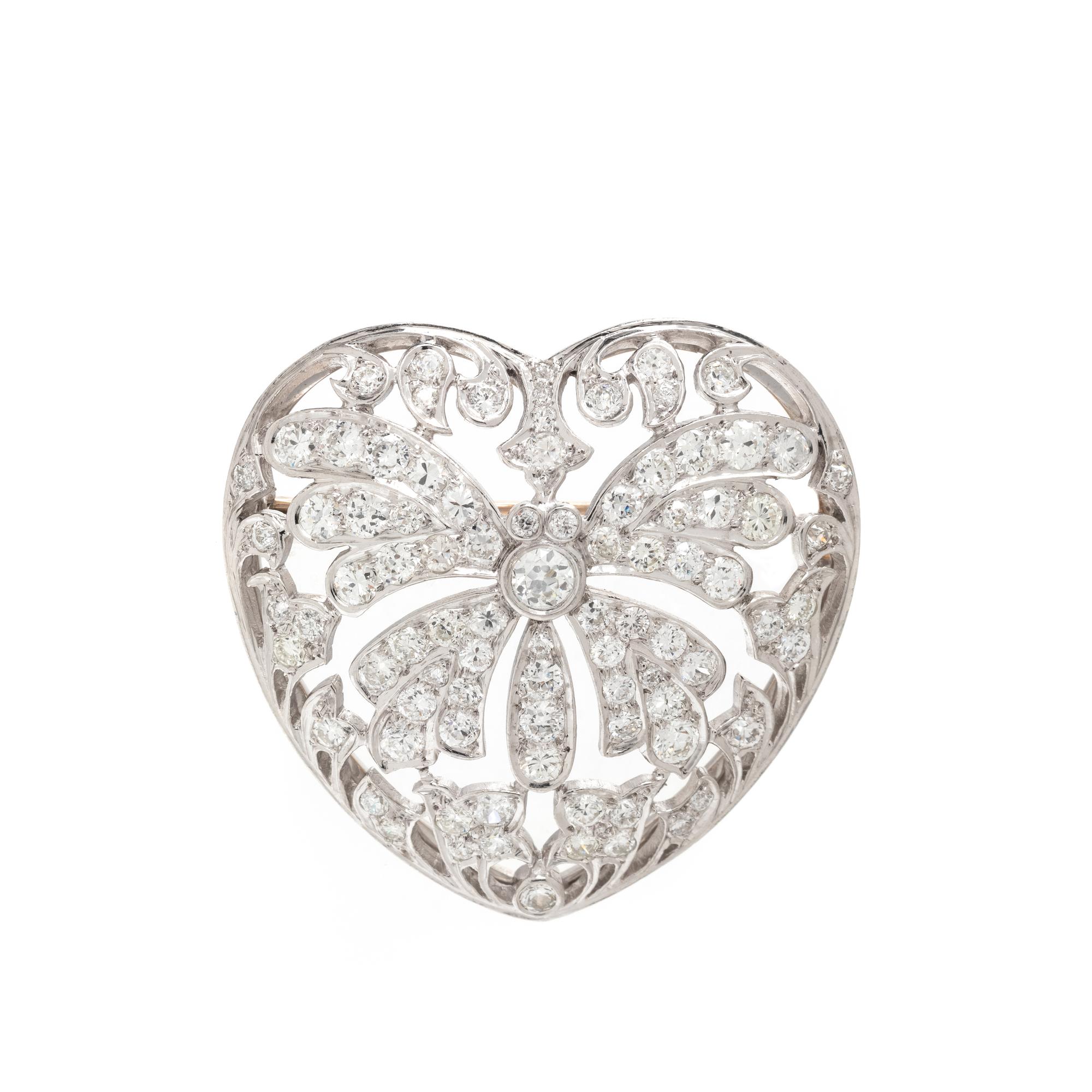 DIAMOND HEART PENDANT/BROOCH