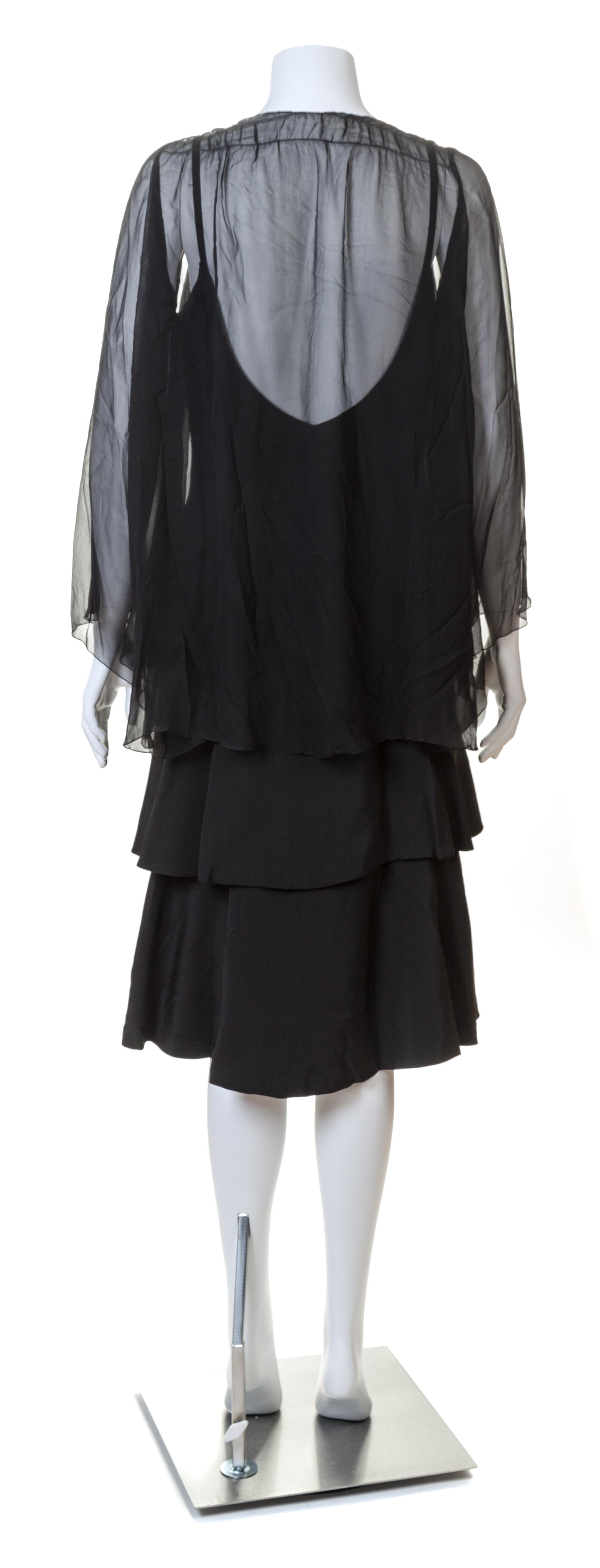A Norman Norell Black Silk Dress, No size.