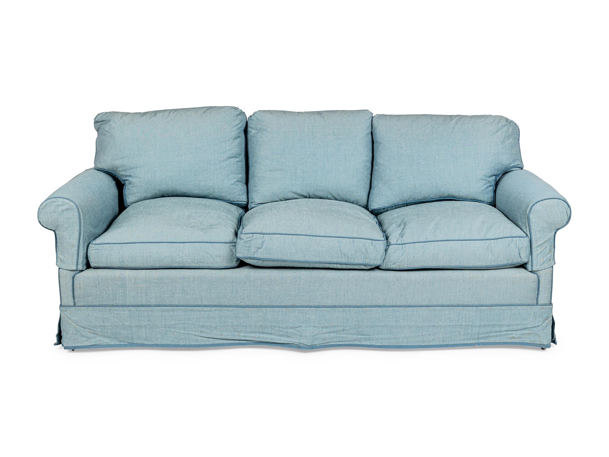 A Custom Upholstered Three-Seat Sofa