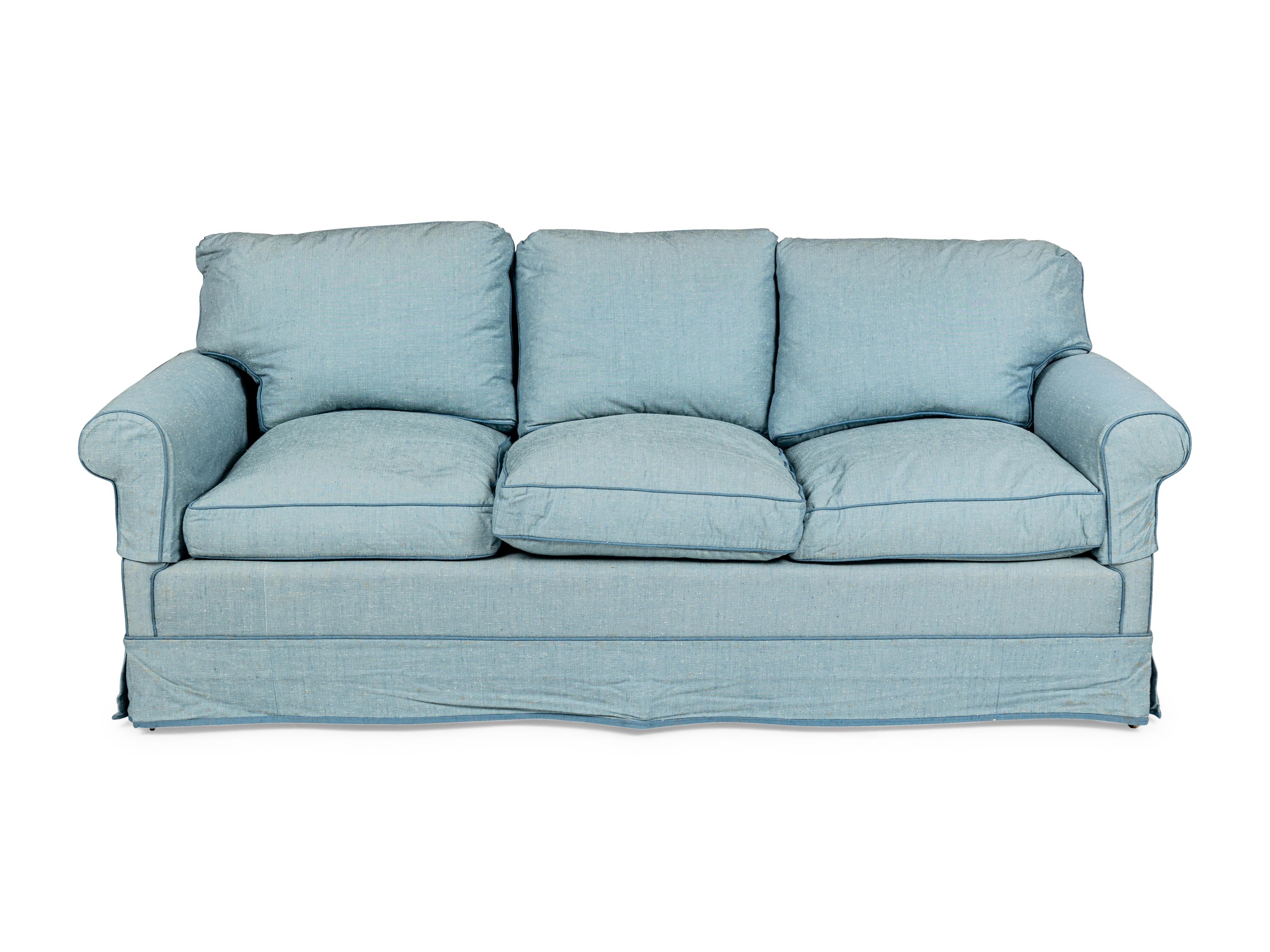 A Custom Upholstered Three-Seat Sofa
