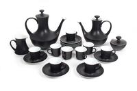 A Block Bidasoa Espana Noche Tea and Coffee Service Height of coffee pot 9 inches. — MID 20TH CENTURY