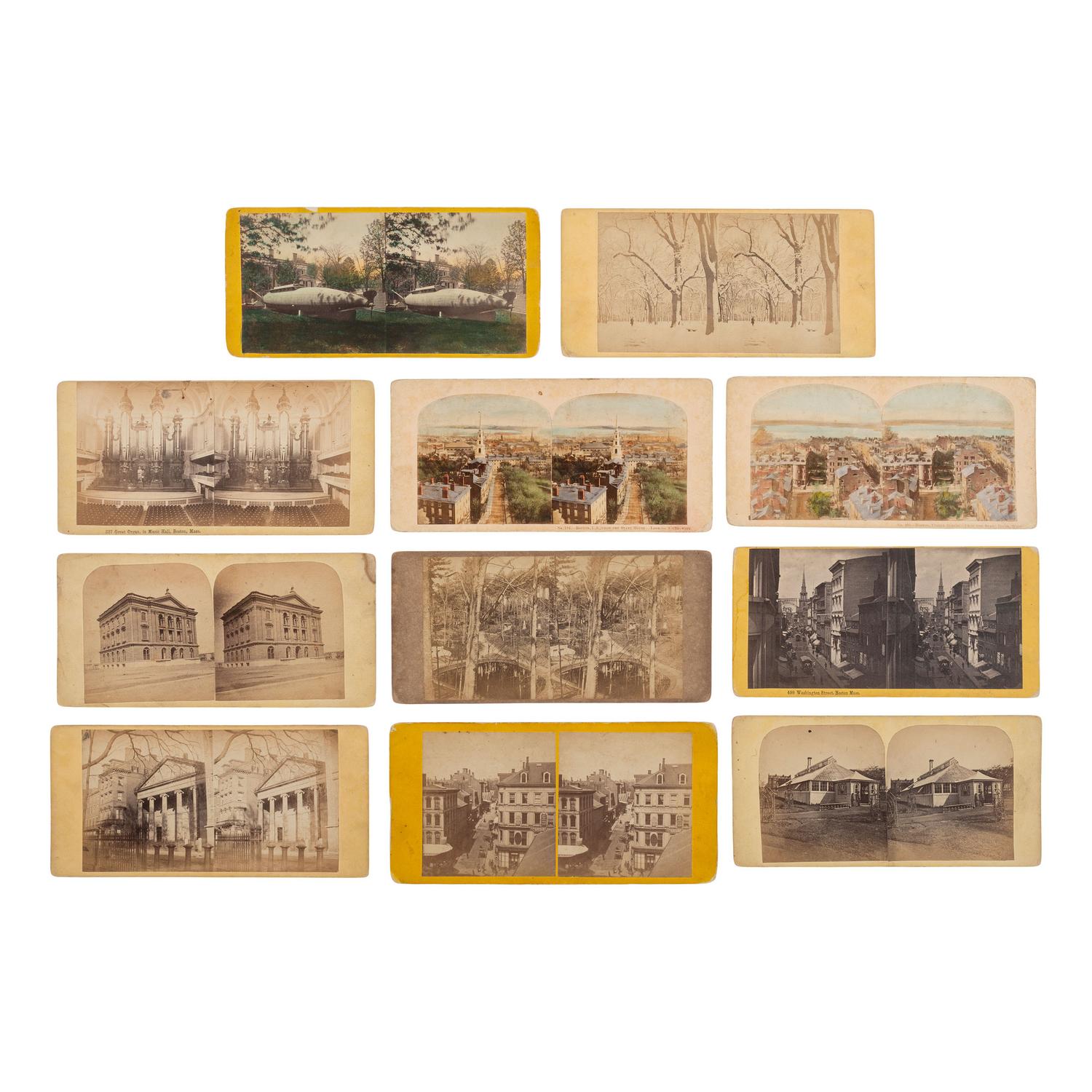 [Early Photography] Group of 110 Stereoviews of Washington, DC, and Boston, incl. Landmarks and Monuments