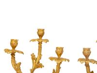 A Pair of Louis XV Style Gilt Bronze Three Light Candelabra — 19TH CENTURY