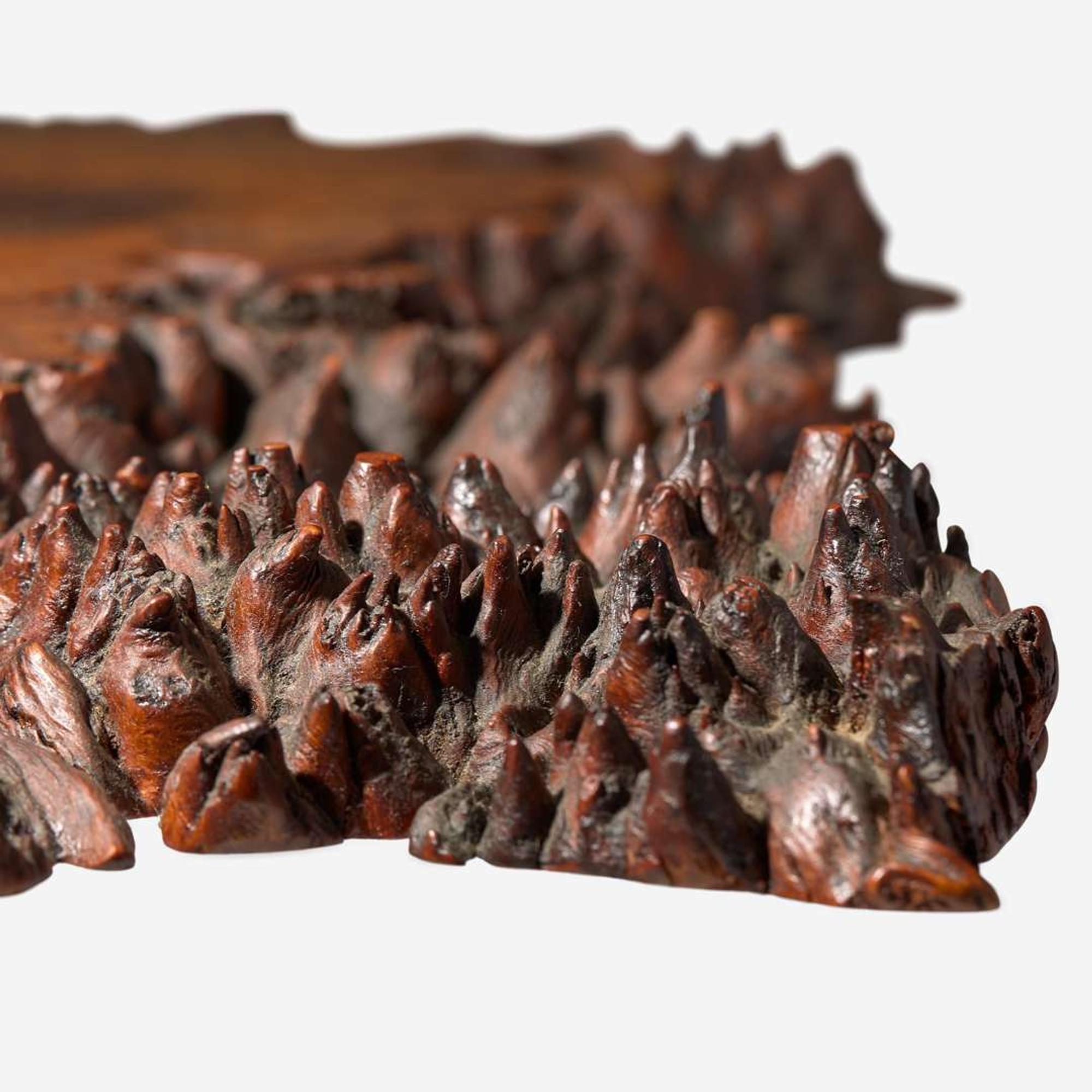 George Nakashima (American, 1905-1990) Exceptional English Oak Burl Pedestal End Table, New Hope, Pennsylvania, 1967