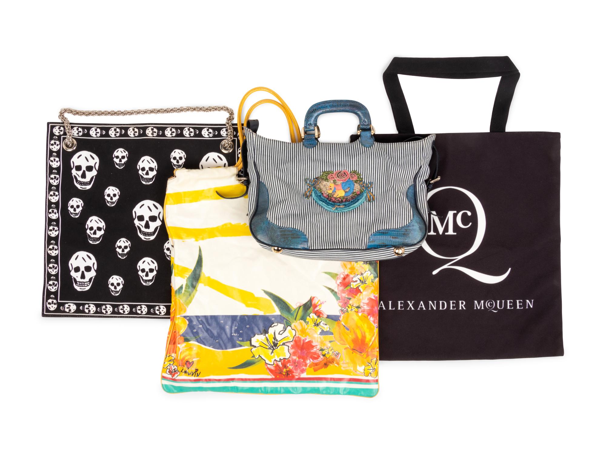 Four Designer Bags: 2000-10s: Two Alexander McQueen, One Lanvin, & One Fendi