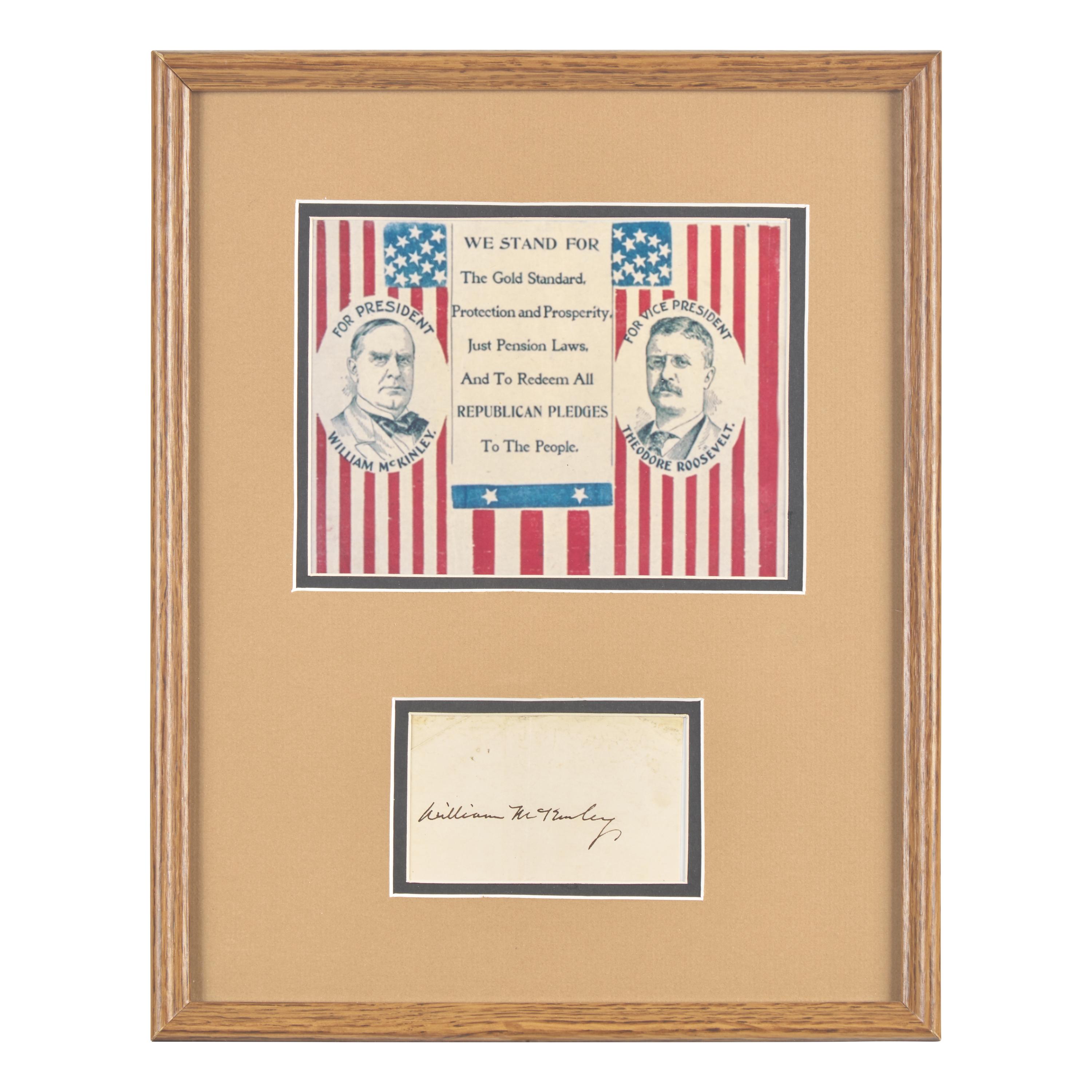 [Presidential] McKinley, William. Cut signature