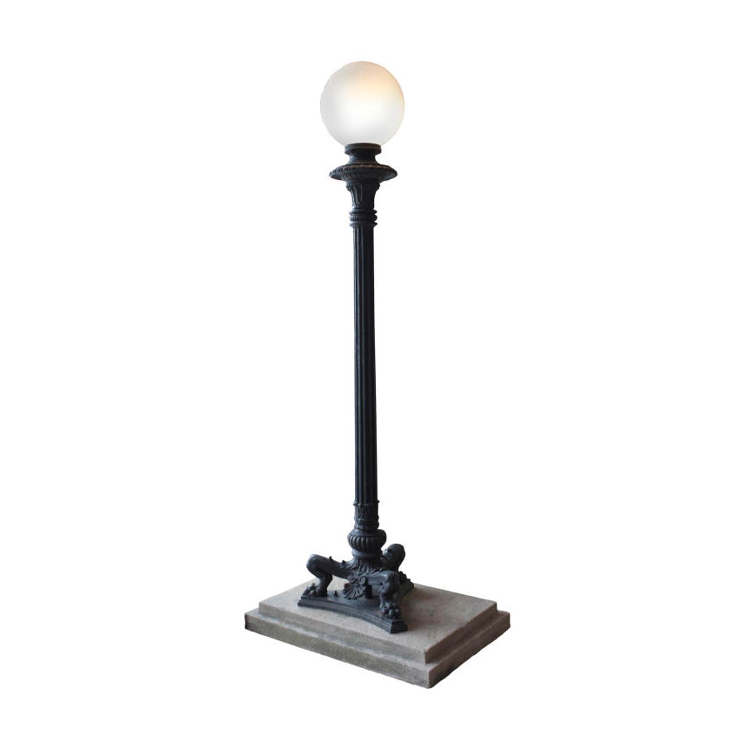 A Pair of Cast Iron Torchiere Lights 44" W x 32" D x 108" H — United States, 20th Century