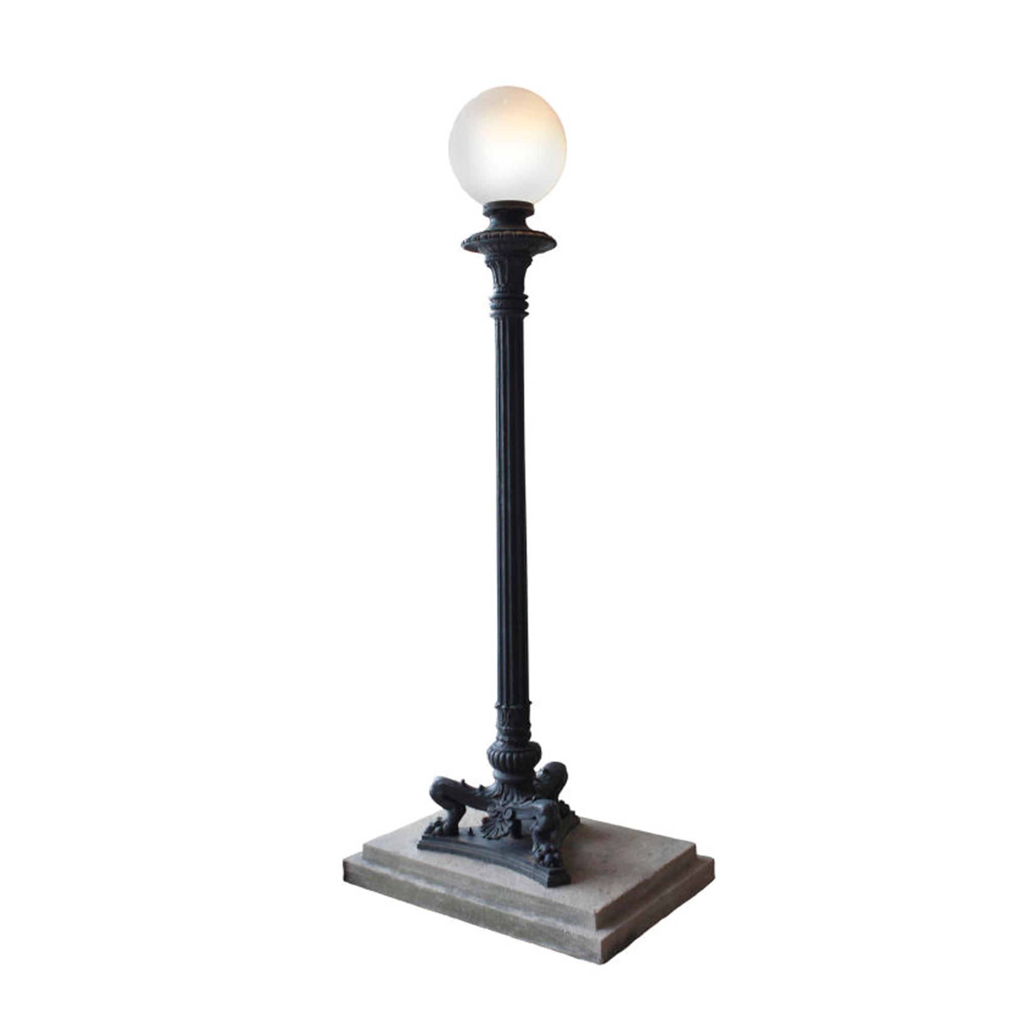 A Pair of Cast Iron Torchiere Lights 44" W x 32" D x 108" H — United States, 20th Century