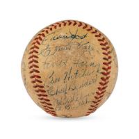 A 1951 Philadelphia Athletics Team Signed Autograph Baseball Featuring Connie Mack and Chief Bender (PSA Letter of Authenticity)