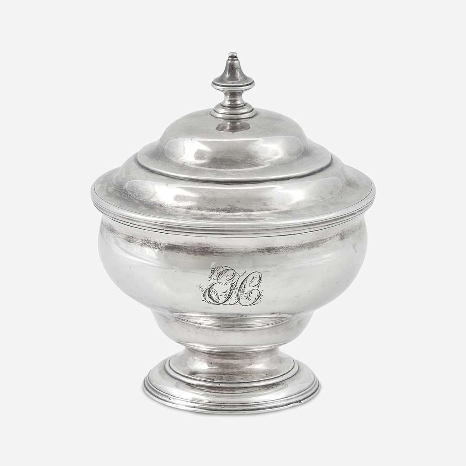 A silver footed sugar bowl and cover Joseph Richardson, Sr. (1711-1784), Philadelphia, PA, circa 1760