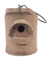Three Sewer Tile and Stoneware Birdhouses
