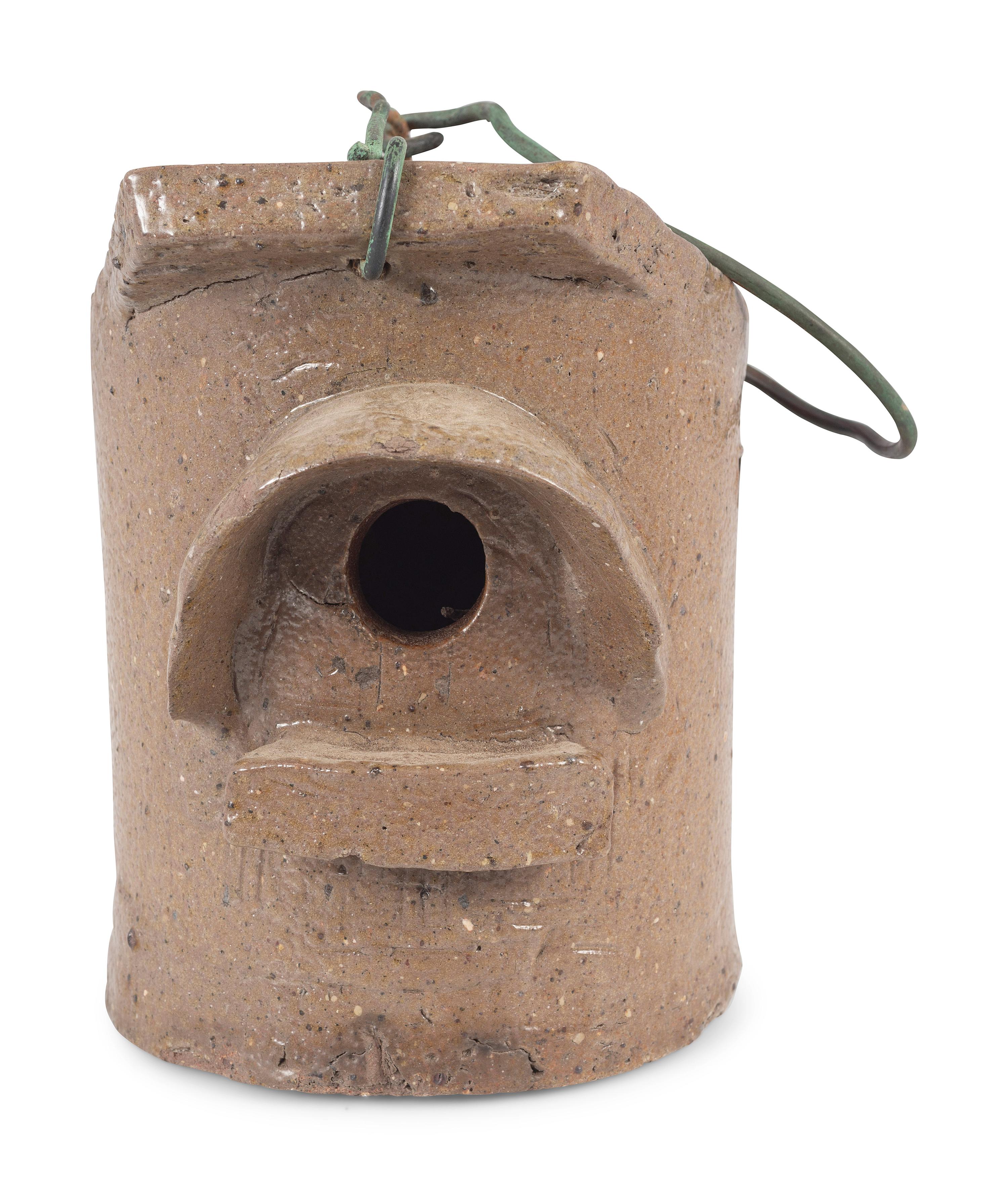 Three Sewer Tile and Stoneware Birdhouses