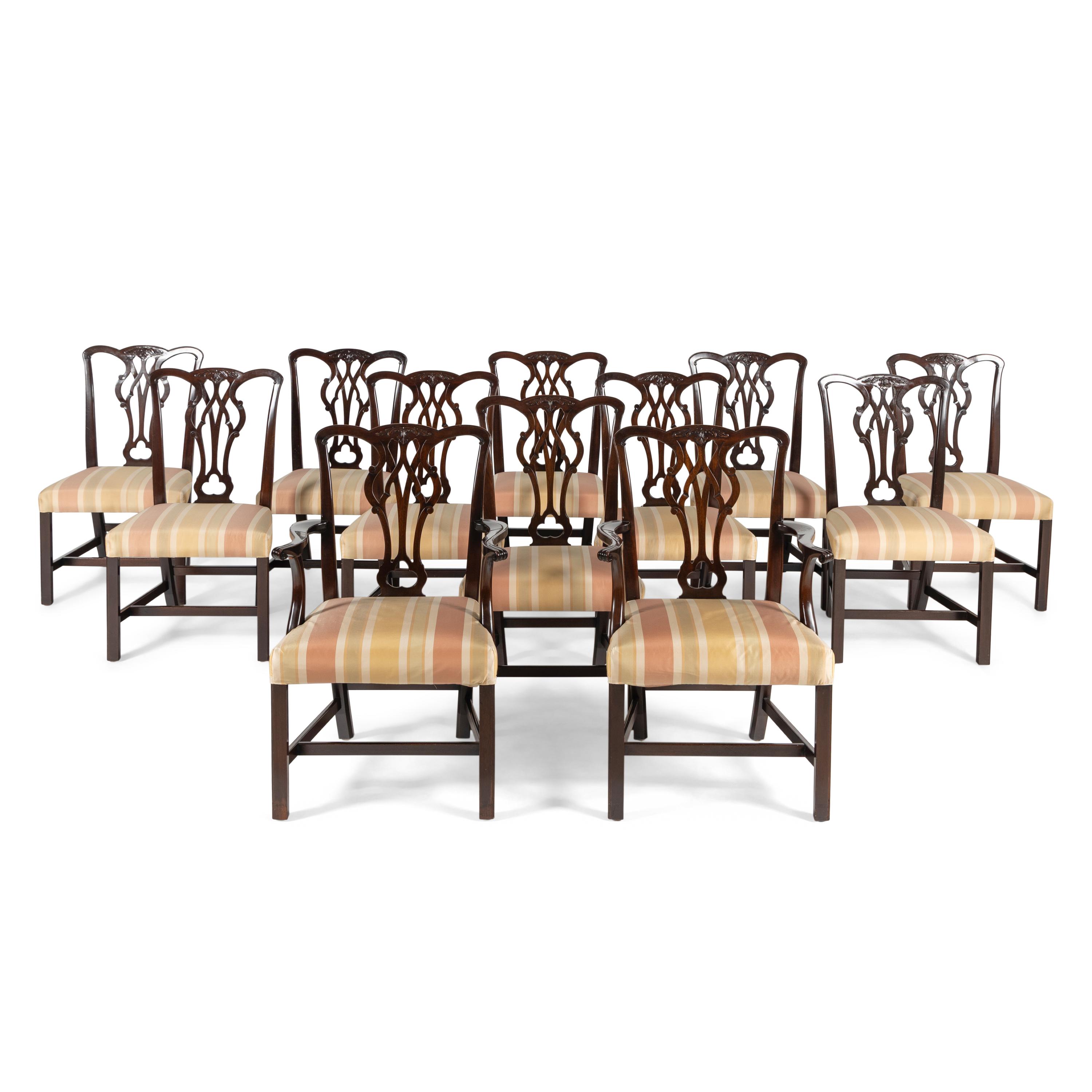 A Set of Twelve George III Style Mahogany Dining Chairs