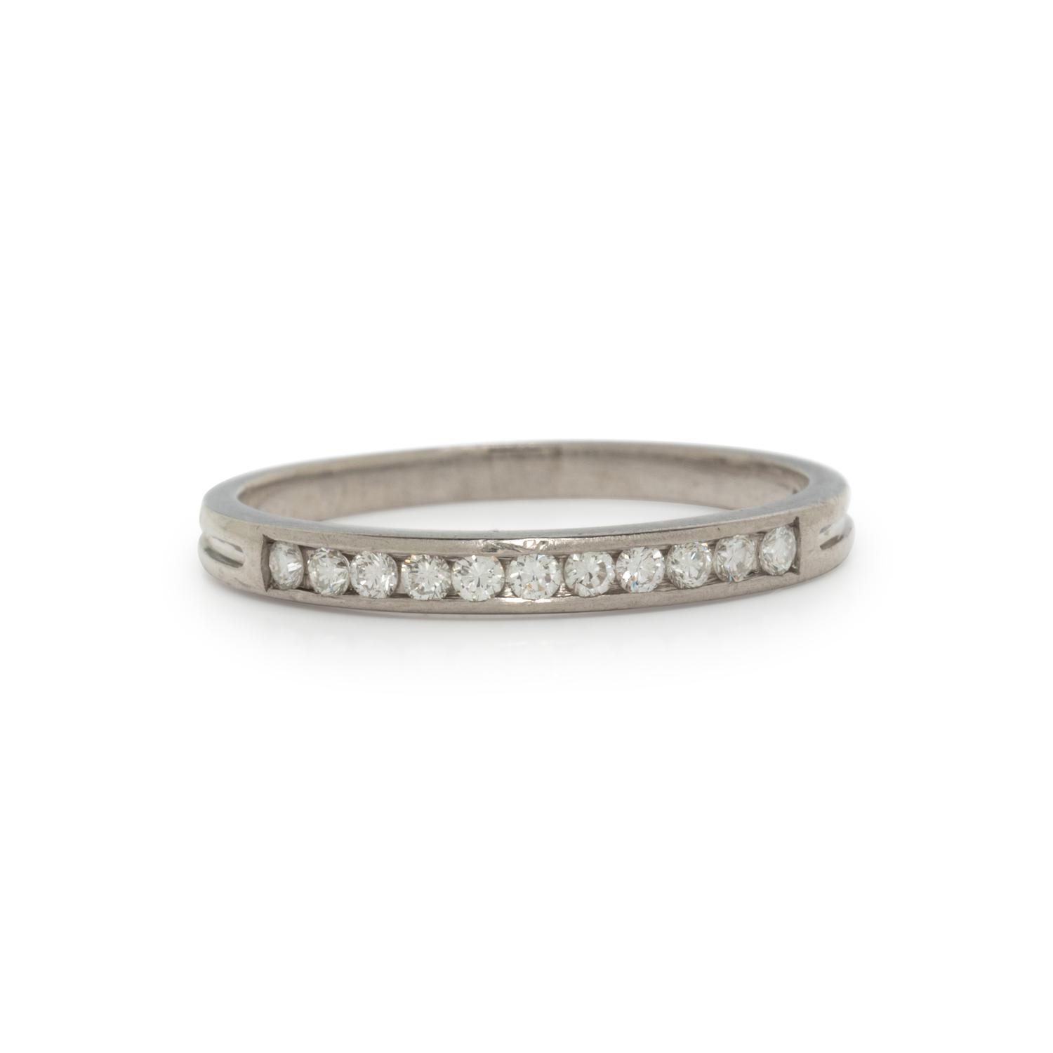 TIFFANY & CO., PLATINUM AND DIAMOND BAND RING