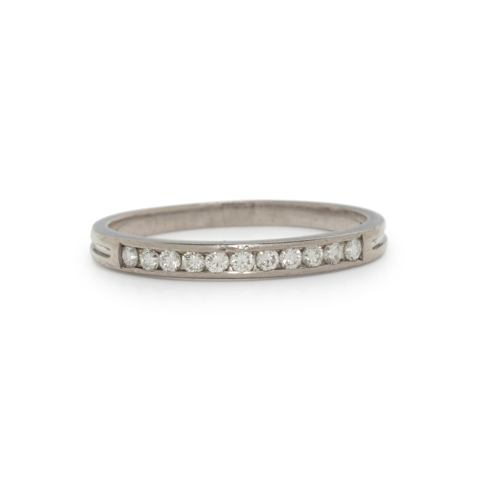 TIFFANY & CO., PLATINUM AND DIAMOND BAND RING