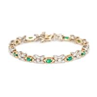 EMERALD AND DIAMOND BRACELET