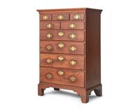 A Chippendale Walnut Tall Chest of Drawers, Southeastern Pennsylvania, Circa 1775