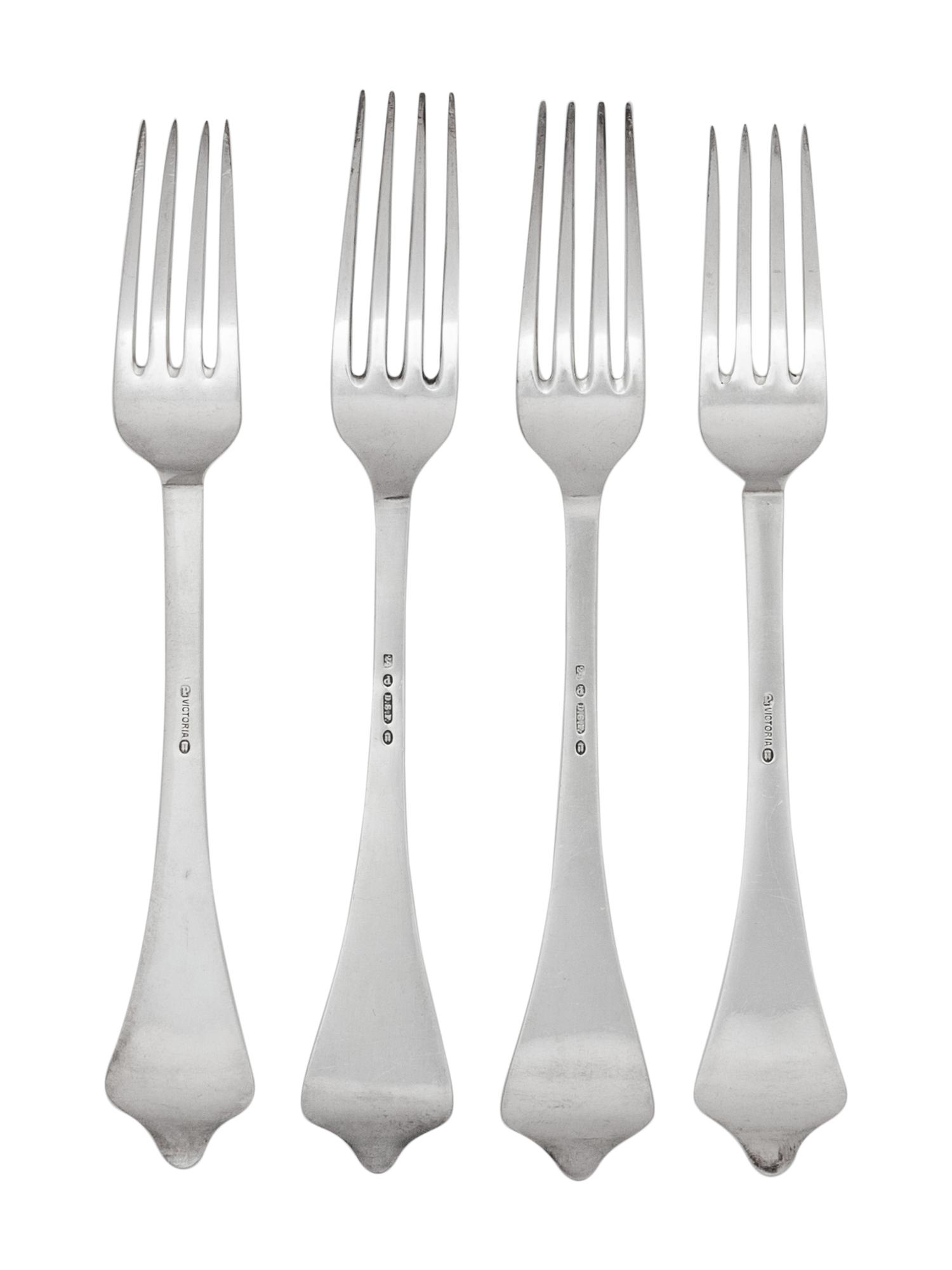 A Set of Twelve Danish Silver-Plate Forks