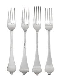 A Set of Twelve Danish Silver-Plate Forks