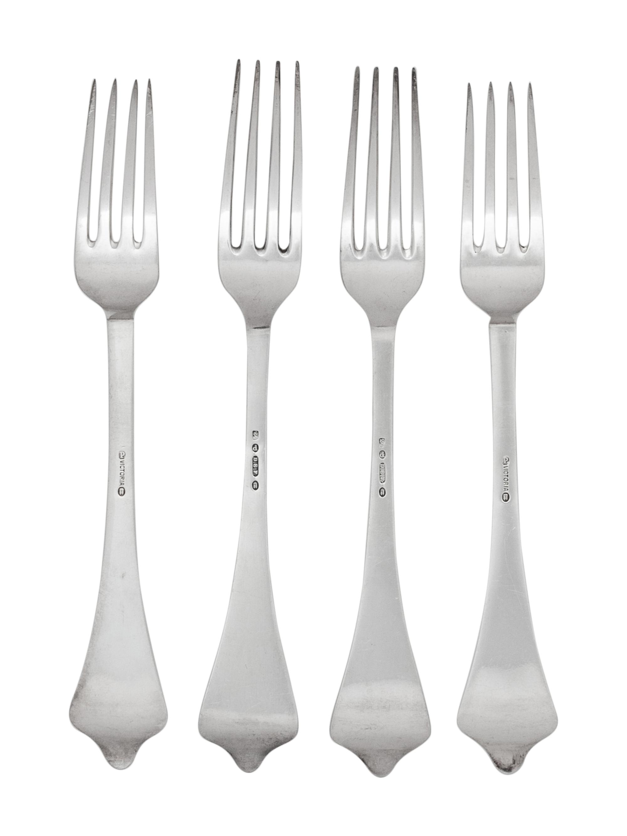 A Set of Twelve Danish Silver-Plate Forks