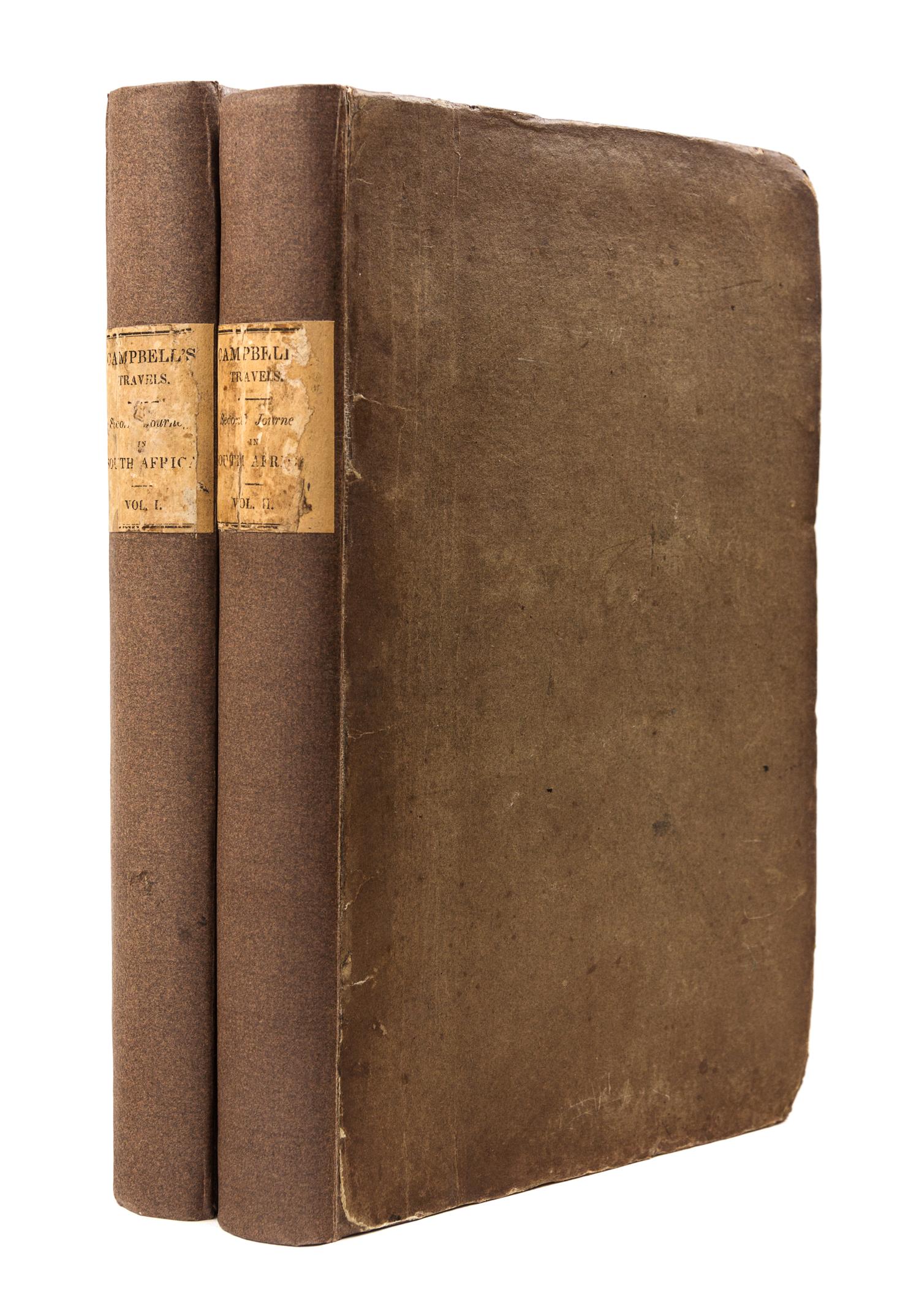 CAMPBELL, John (1766-1840). Travels in South Africa. London, 1822. FIRST EDITION, LARGE-PAPER COPY, ORIGINAL BOARDS.