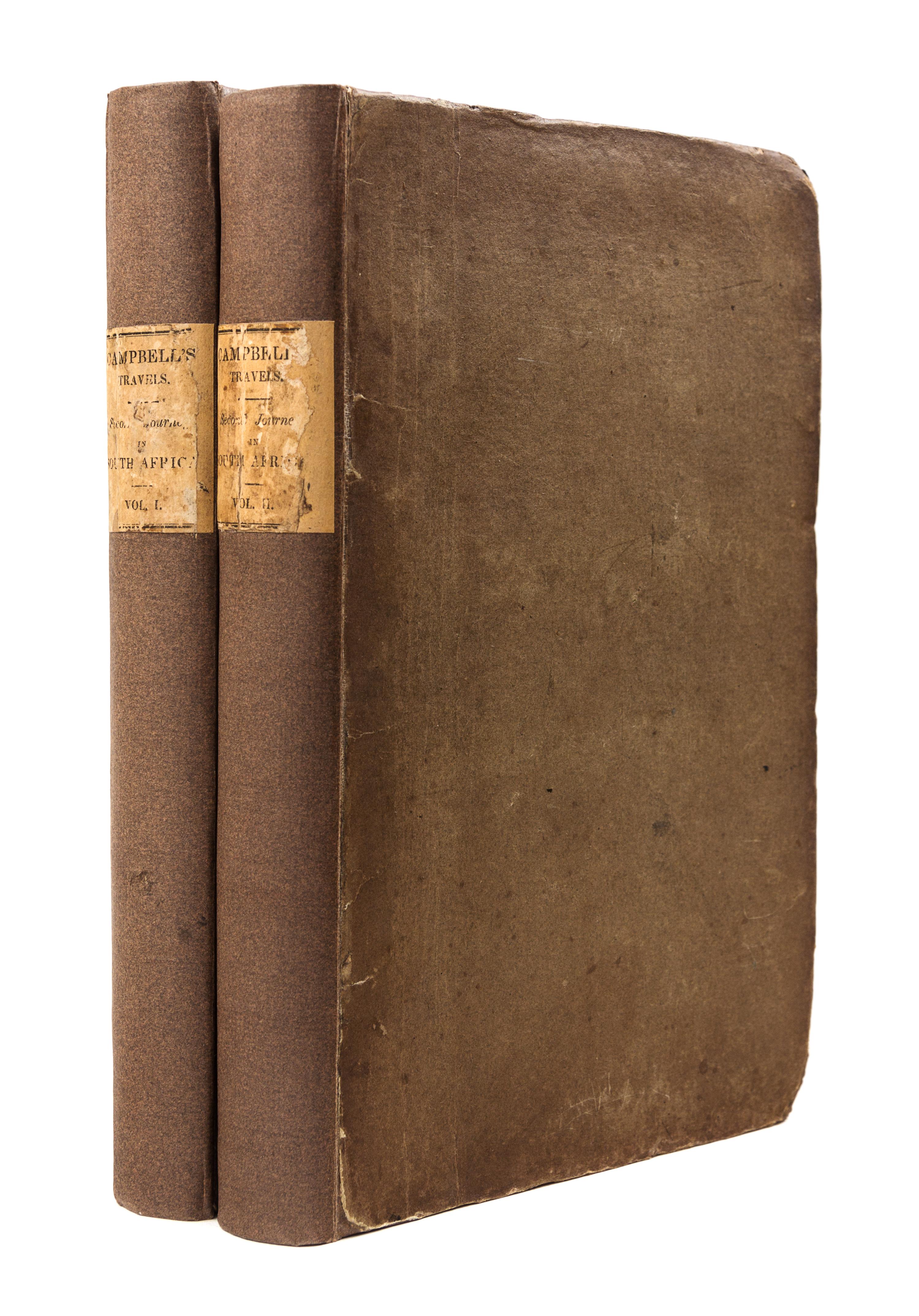 CAMPBELL, John (1766-1840). Travels in South Africa. London, 1822. FIRST EDITION, LARGE-PAPER COPY, ORIGINAL BOARDS.