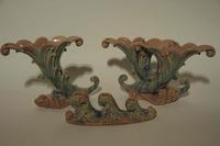 Three Haeger Pottery Table Articles Height of tallest 9 1/8 inches. — 1930s