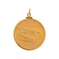 YELLOW GOLD COIN PENDANT
