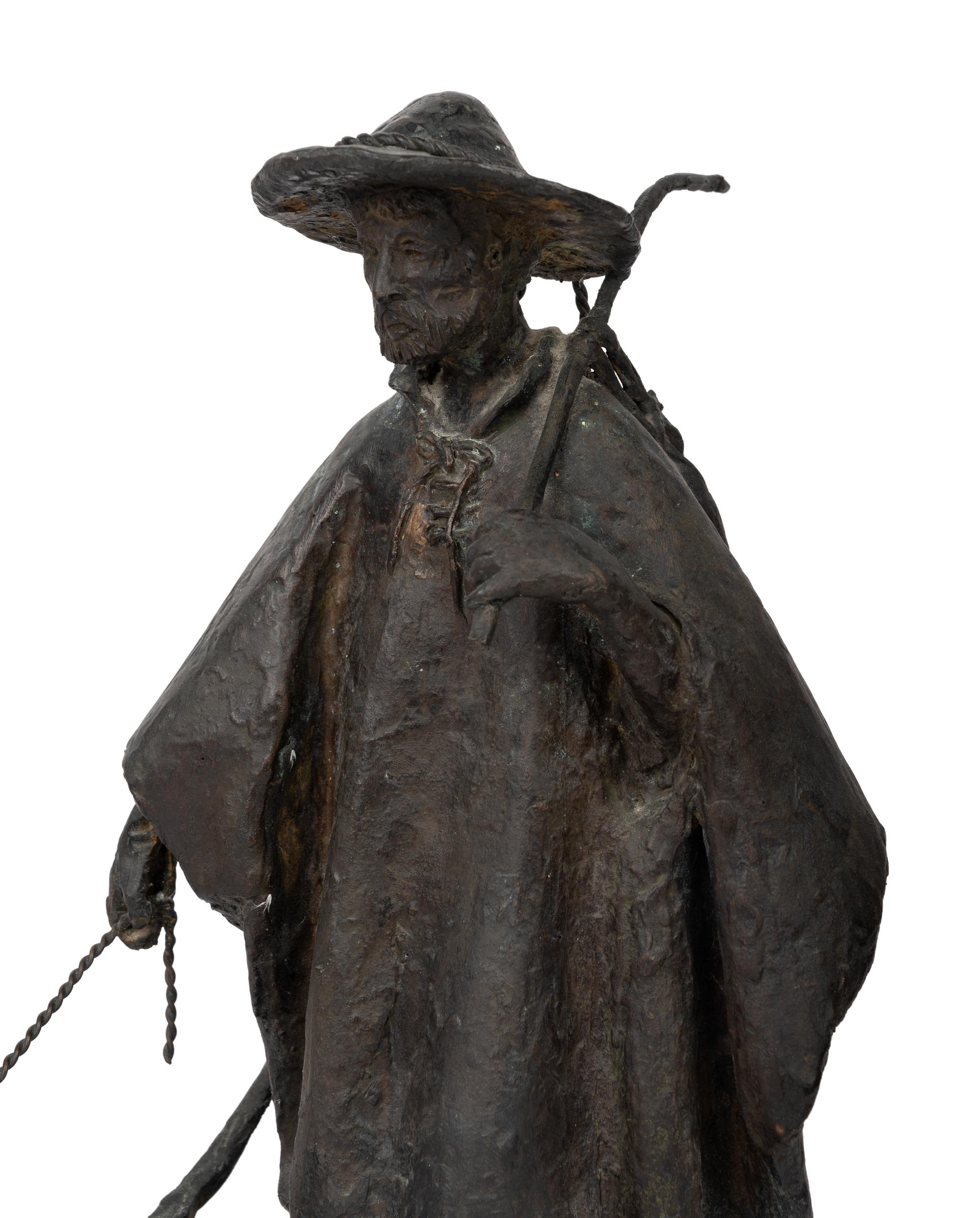 Man with Staff and Dog