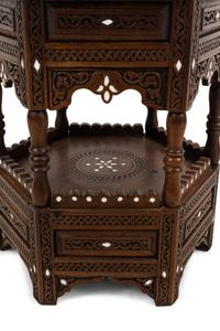 A Syrian Mother-of-Pearl Inlaid Walnut Side Table