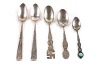 Four Navajo Silver Spoons Length of longest 6 1/4 inches