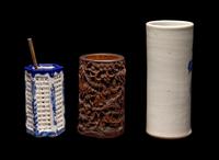 Three Chinese and Japanese Brushpots, Bitong