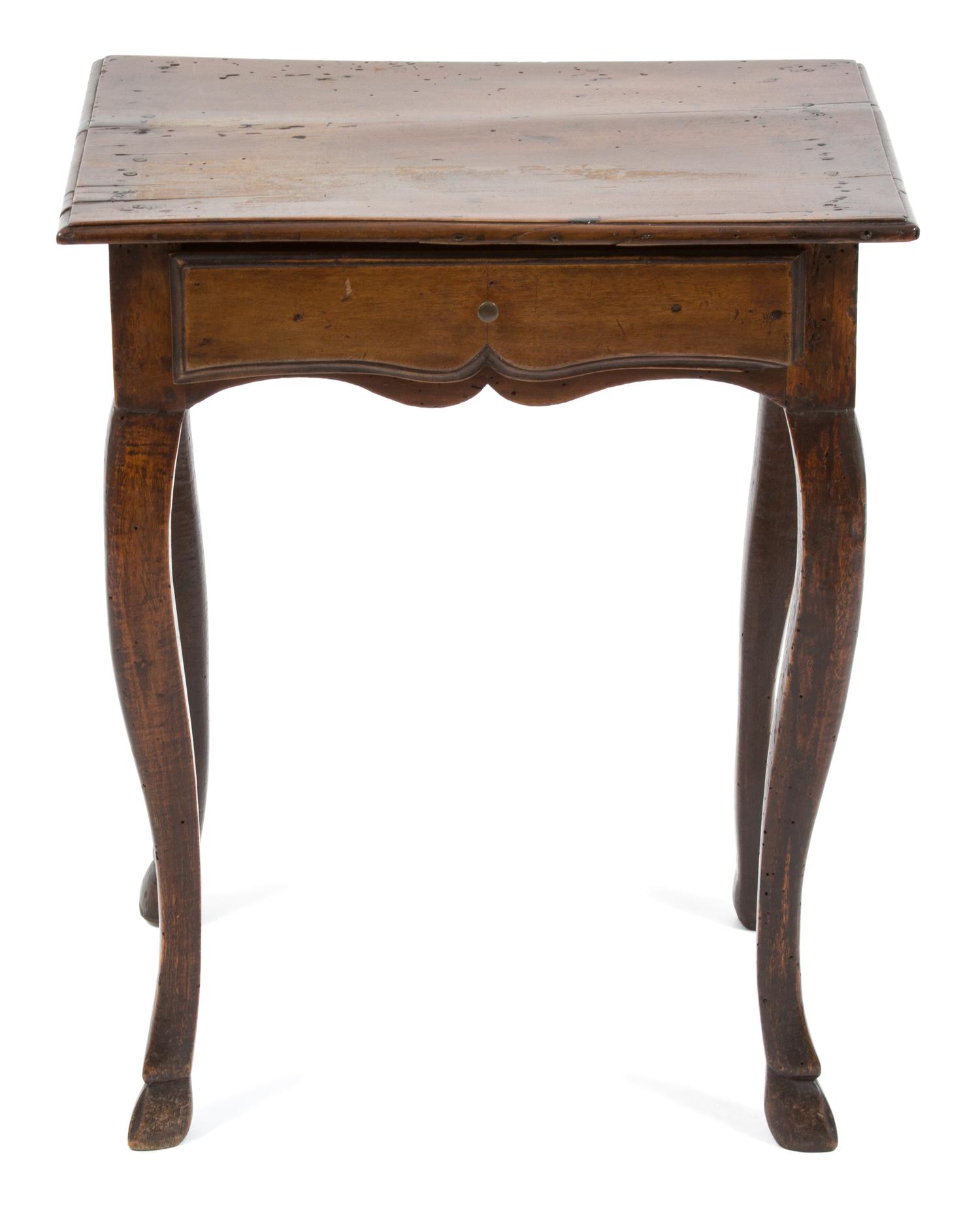 A French Provincial Walnut Side Table Height 23 x width 19 1/4 x depth 15 inches. — 19TH CENTURY